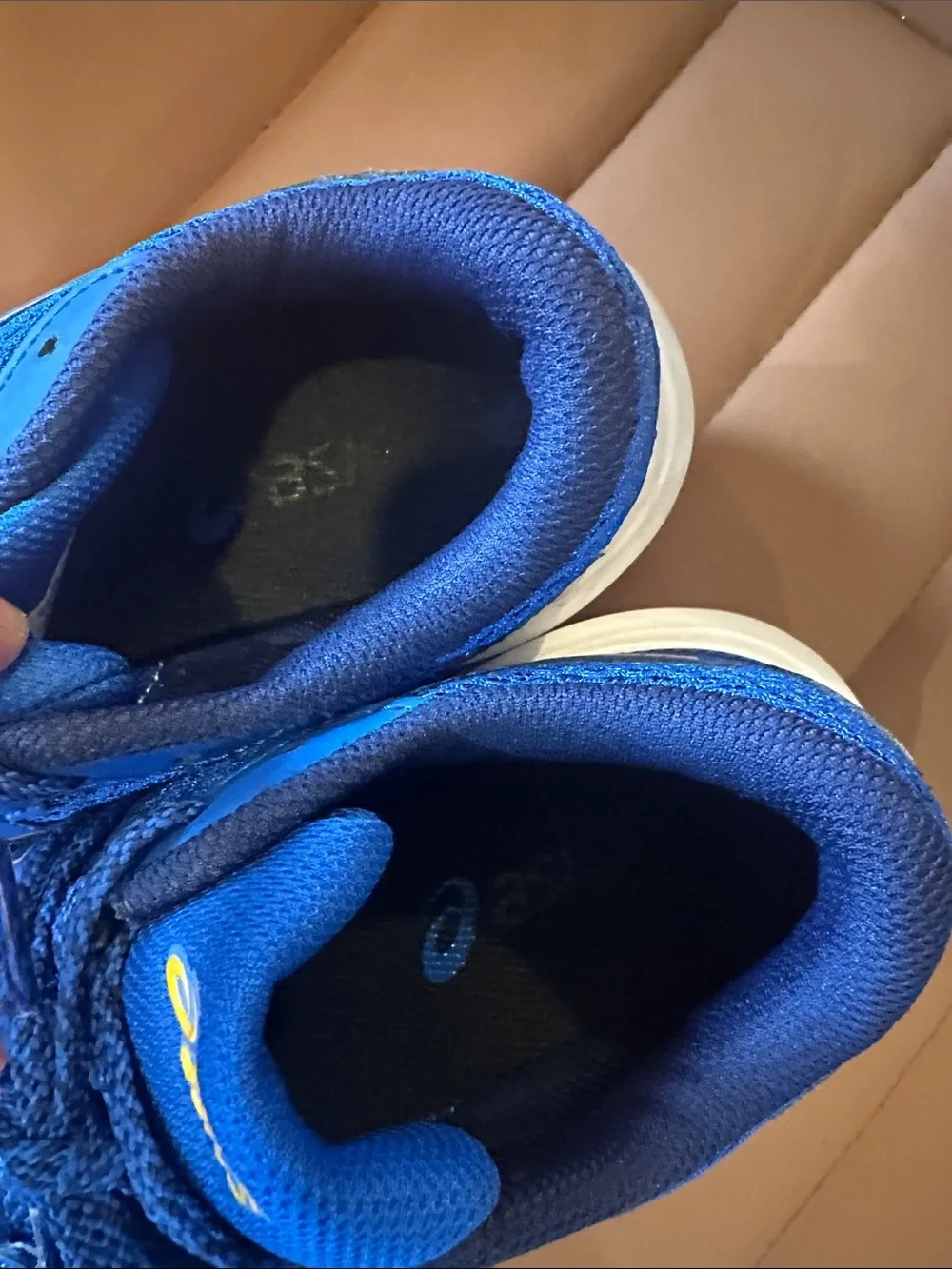ASICS Blue and Yellow Kids Lace-Up Sneakers